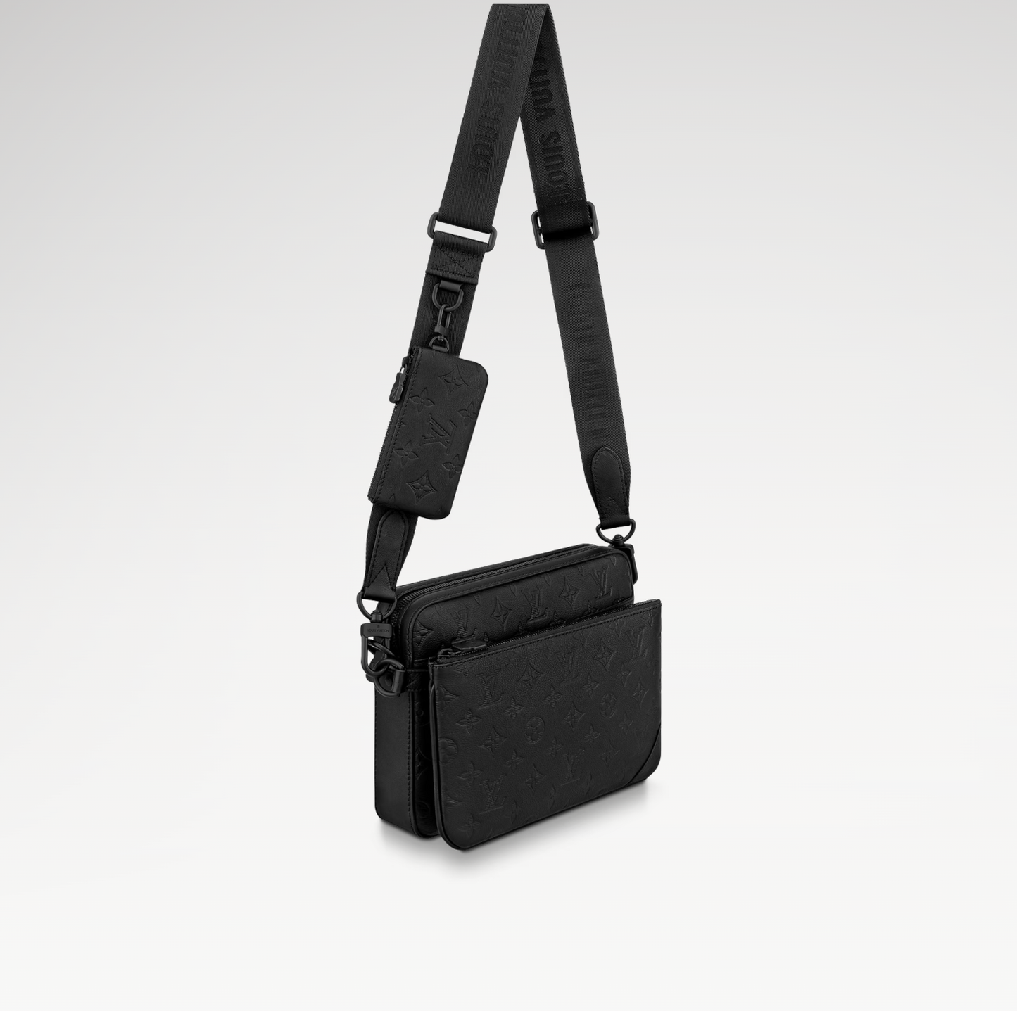 LOUIS VUITTON TRIO MONOGRAM MESSENGER BAG MENS - BLACK