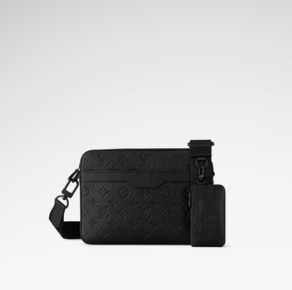 LOUIS VUITTON TRIO MONOGRAM MESSENGER BAG MENS - BLACK