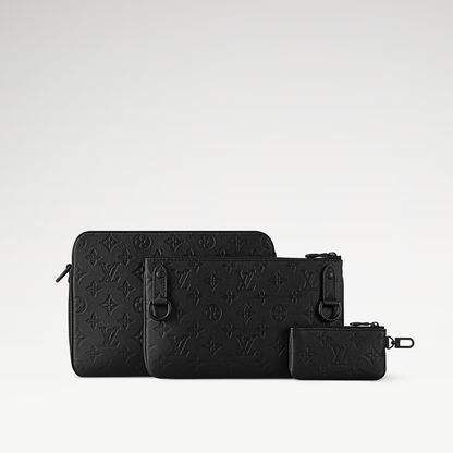 LOUIS VUITTON TRIO MONOGRAM MESSENGER BAG MENS - BLACK